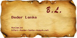 Beder Lenke névjegykártya